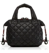 Mz Wallace Micro Sutton Quilted Tote Bag In Black Lacquer/gold