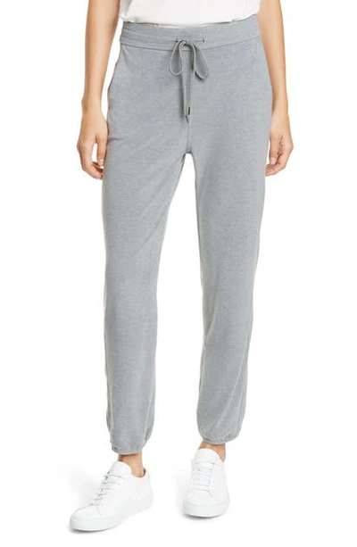 James Perse Microsuede Sweatpants In Heather Grey