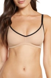 Negative Underwear Sieve Mesh Bralette In Buff W/ Black Trim