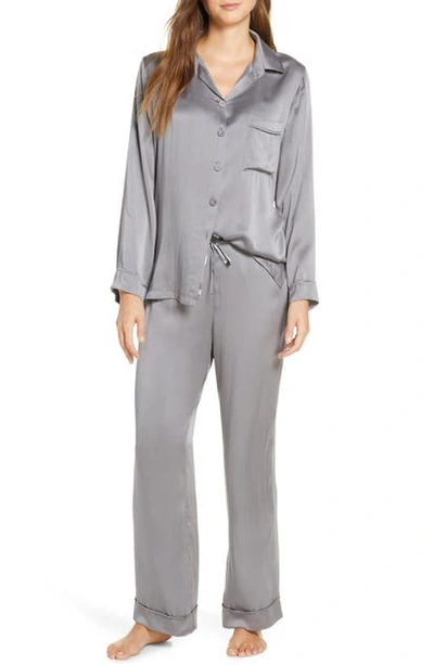 Papinelle Silk Pajamas In Charcoal