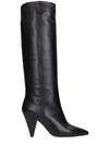 THE SELLER HIGH HEELS BOOTS IN BLACK LEATHER,11125844