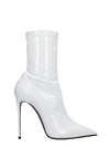 LE SILLA HIGH HEELS ANKLE BOOTS IN WHITE PATENT LEATHER,11125469