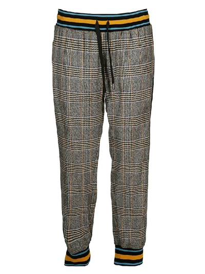 Dolce & Gabbana Check Track Pants In Grey