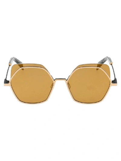Yohji Yamamoto Sunglasses In Gold