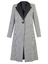 Alice And Olivia Houndstooth Single-breasted Coat In Black