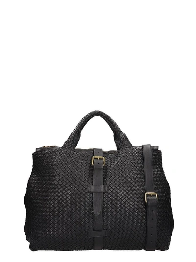 Officine Creative Clever Hand Bag In Black Leather
