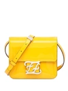 Fendi Logo Plaque Shoulder Bag In Yellow