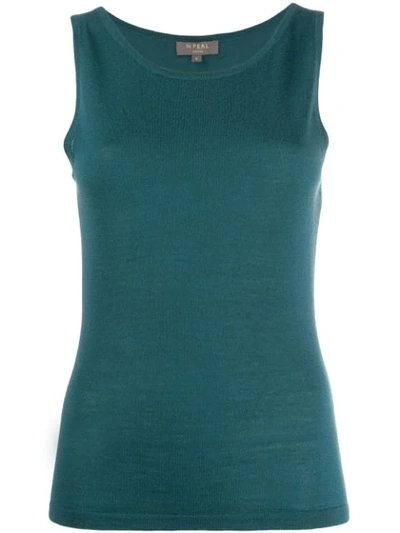 N•peal Cashmere Sleeveless Top In Green