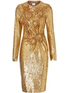 BURBERRY HAND-GATHERED DETAIL SEQUINNED DRESS