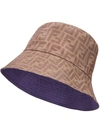 Fendi Reversible Ff Motif Bucket Hat In Brown