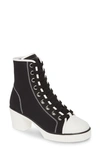 Giuseppe Zanotti 50mm Platform Heeled High-top Sneakers In Black/ White
