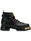 THOM BROWNE CALF LEATHER HIKING BOOTS