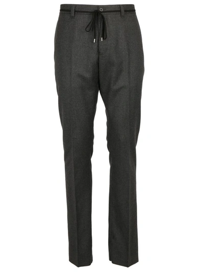 Lanvin Drawstring Detail Pants In Dark Grey