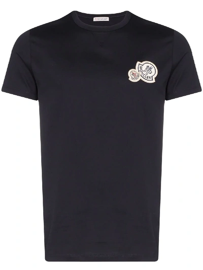 Moncler T-shirt Mit Logo-patch In 773 Navy