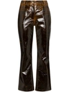 REJINA PYO LAMINATE-EFFECT CROPPED KICK-FLARE TROUSERS