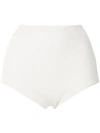 Gloria Coelho High Waisted Bikini Bottom In White