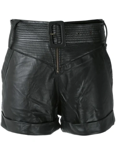 Andrea Bogosian Leather Shorts In Black