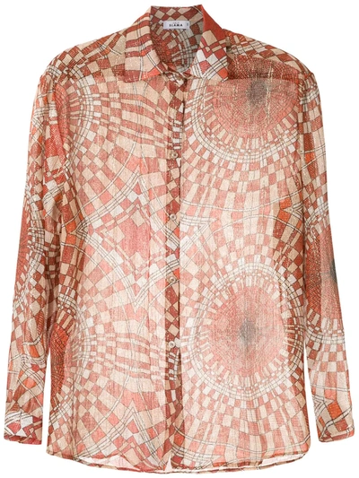 Amir Slama Printed Silk Shirt In Red