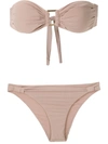 Amir Slama Bandeau Bikini Set In Neutrals