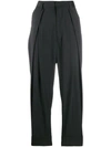 ANN DEMEULEMEESTER CROPPED PLEATED BELT TROUSERS