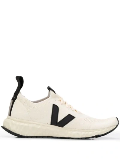 Rick Owens Veja Two Tone Low Top Trainers In White