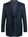 Canali Striped Fitted Blazer In Blue