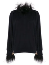 TOGA OVERSIZED FEATHER TRIMMED SWEATER