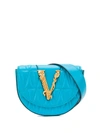 Versace Logo Plaque Belt Bag In Blue