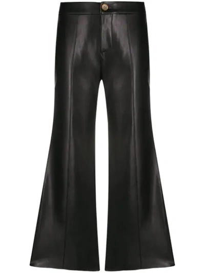 Aeron Cropped Flared Trousers In Black