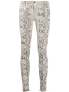 7 FOR ALL MANKIND SNAKESKIN PRINT SKINNY JEANS