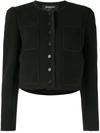 ROCHAS CROPPED COLLARLESS JACKET