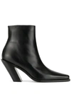 ANN DEMEULEMEESTER 100MM POINTY WESTERN ANKLE BOOTS