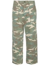 MOTHER CROPPED CAMOUFLAGE-PRINT JEANS