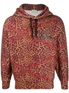 ARIES LEOPARD PRINT FLEECE HOODIE