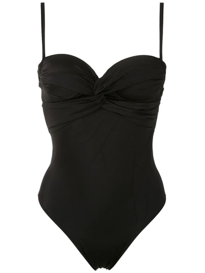 Brigitte Twisted Detail Swimsuit In Black