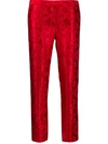 Ann Demeulemeester Slim-fit Cropped Trousers In Red