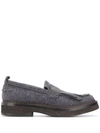 BRUNELLO CUCINELLI BEADED STRAP TEXTURED LOAFERS
