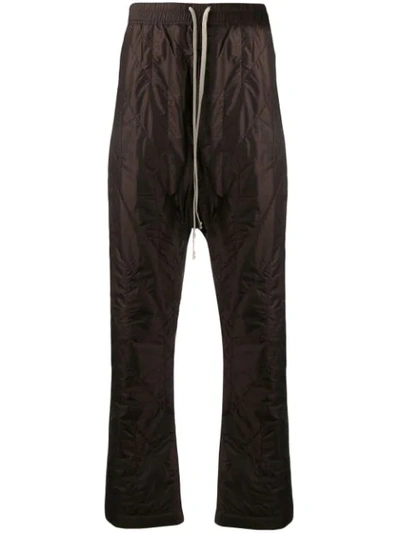 Rick Owens Drkshdw Drawstring Quilted Effect Trousers In Brown