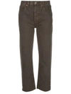 Re/done Brown Comfort Stretch Ultra High Rise 70s Stove Pipe Jeans In Grey