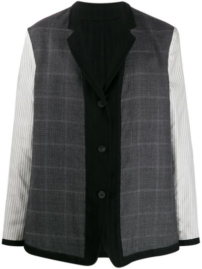 Ann Demeulemeester Mixed Pattern Panelled Jacket In Black