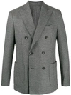 Dell'oglio Houndstooth Check Blazer In Black