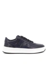 TOD'S DARK BLUE LEATHER SNEAKERS