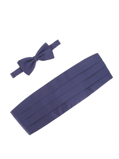 Ermenegildo Zegna Bow Tie And Cummerbund Tuxedo Kit In Blue