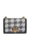 DOLCE & GABBANA DEVOTION LARGE TWEED CROSS BODY BAG