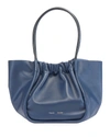 Proenza Schouler Large Ruched Smooth Leather Tote Bag In Navy