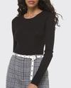 Michael Kors Hutton Ribbed Crewneck Cashmere Sweater In Black