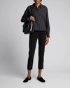 Nili Lotan Jenna Slim Crop Stretch Twill Pants In Black