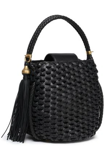 Oscar De La Renta Woman Bento Tasseled Braided Leather Tote Black