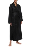 KIKI DE MONTPARNASSE KIKI DE MONTPARNASSE WOMAN LOGOMANIA SILK-SATIN JACQUARD dressing gown BLACK,3074457345621291409