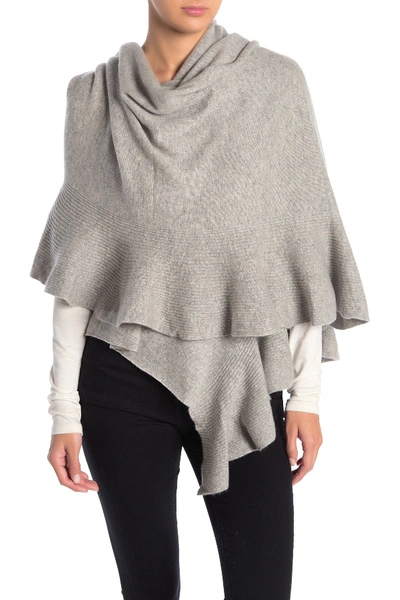 Portolano Ribbed Ruffle-trim Cashmere Scarf In Lt Ht Grey